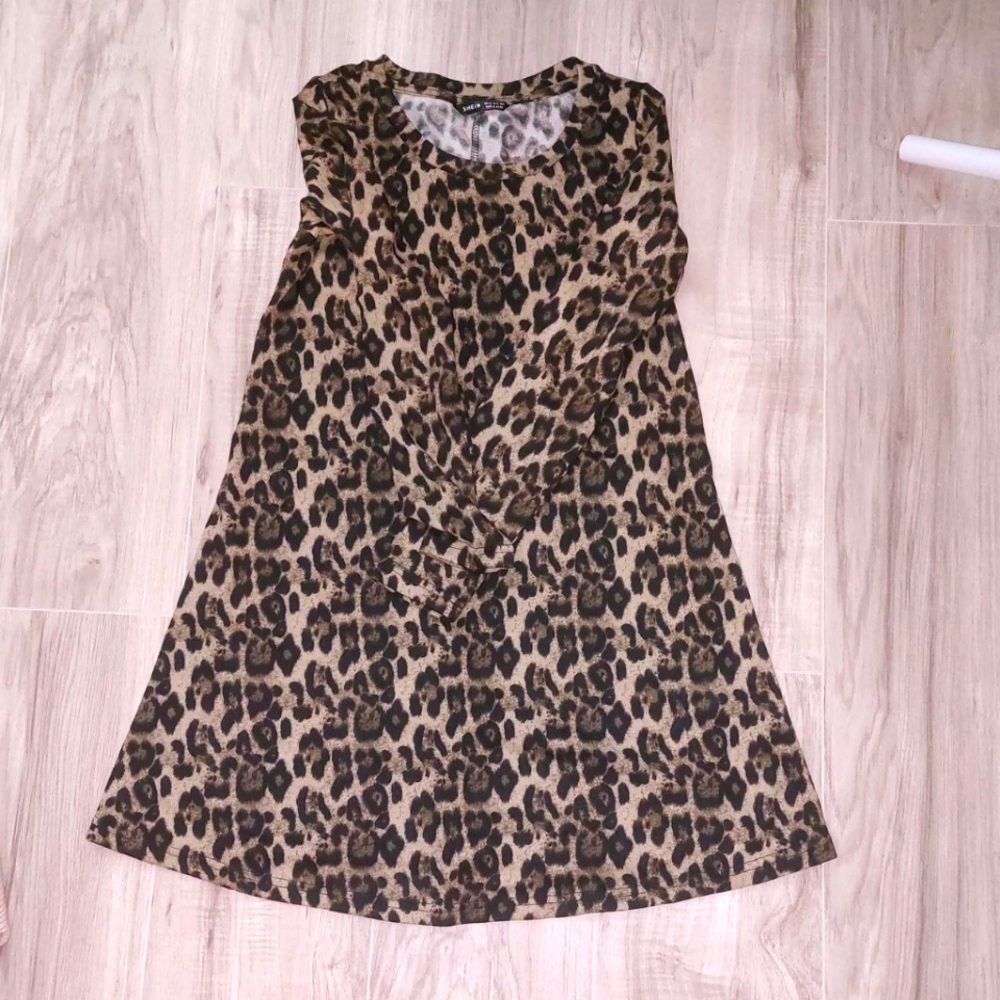Animal Print Long Sleeve Dress
